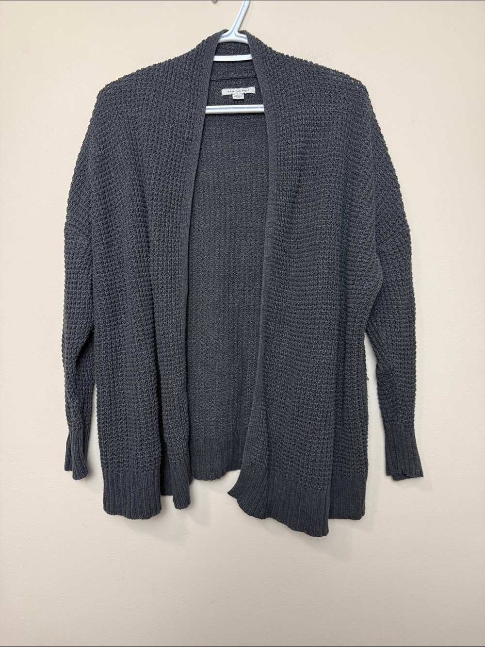 American Eagle Outfitters Charcoal Open-Front Knit oversized Cardigan size M
